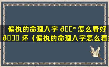 偏执的命理八字 💮 怎么看好 🐅 坏（偏执的命理八字怎么看好坏呢）